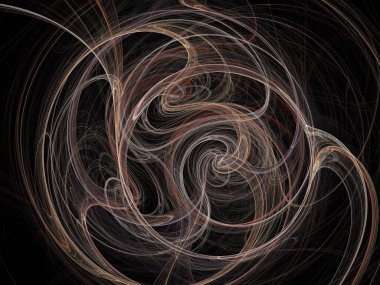 Siyah Renk Üzerine Bir Dijital Fraktal Resmi