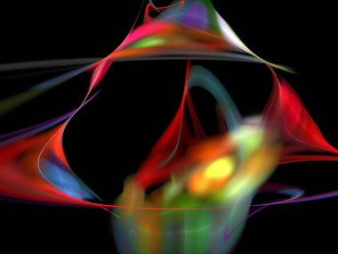 Siyah Renk Üzerine Bir Dijital Fraktal Resmi