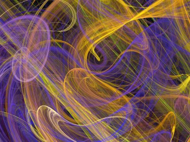 Siyah Renk Üzerine Bir Dijital Fraktal Resmi