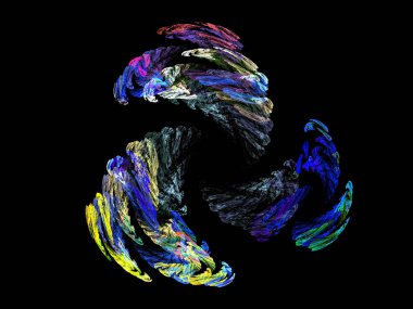 Siyah Renk Üzerine Bir Dijital Fraktal Resmi