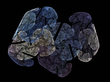 Siyah Renk Üzerine Bir Dijital Fraktal Resmi