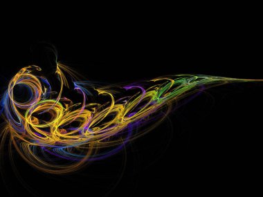 Siyah Renk Üzerine Bir Dijital Fraktal Resmi