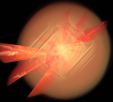 Siyah Renk Üzerine Bir Dijital Fraktal Resmi