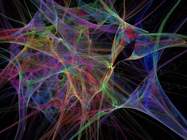 Siyah Renk Üzerine Bir Dijital Fraktal Resmi