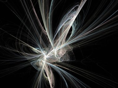 Siyah Renk Üzerine Bir Dijital Fraktal Resmi