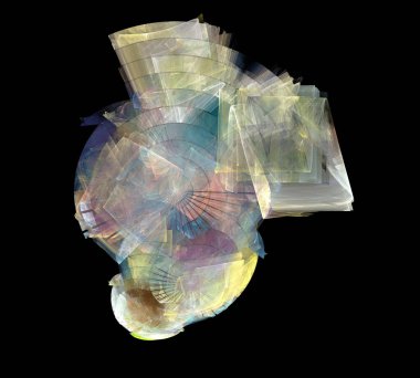 Siyah Renk Üzerine Bir Dijital Fraktal Resmi