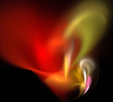 Siyah Renk Üzerine Bir Dijital Fraktal Resmi