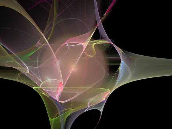 Imagen Fractal Digital Color Negro — Foto de Stock