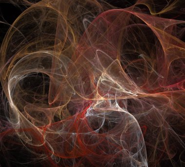 Siyah Renk Üzerine Bir Dijital Fraktal Resmi