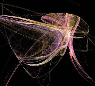 Siyah Renk Üzerine Bir Dijital Fraktal Resmi