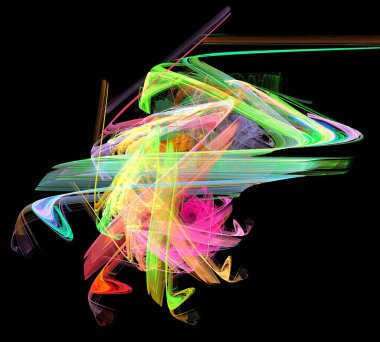 Siyah Renk Üzerine Bir Dijital Fraktal Resmi