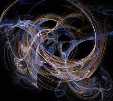 Siyah Renk Üzerine Bir Dijital Fraktal Resmi