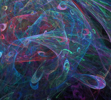 Siyah Renk Üzerine Bir Dijital Fraktal Resmi