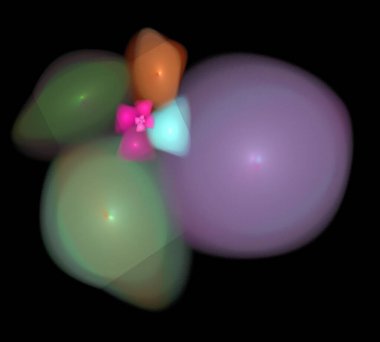 Siyah Renk Üzerine Bir Dijital Fraktal Resmi