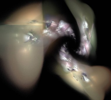 Siyah Renk Üzerine Bir Dijital Fraktal Resmi