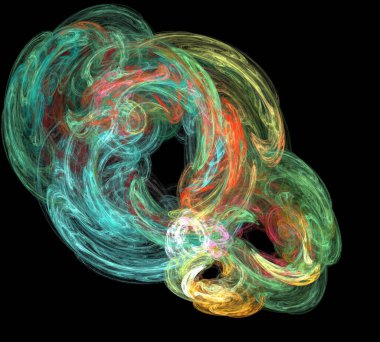 Siyah Renk Üzerine Bir Dijital Fraktal Resmi