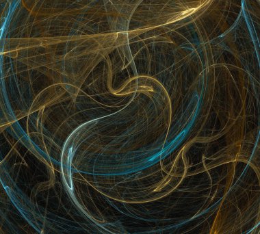 Siyah Renk Üzerine Bir Dijital Fraktal Resmi