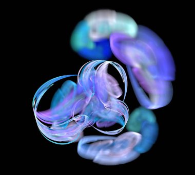 Siyah Renk Üzerine Bir Dijital Fraktal Resmi