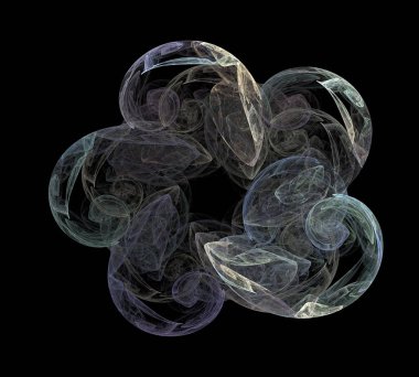 Siyah Renk Üzerine Bir Dijital Fraktal Resmi