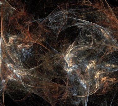 Siyah Renk Üzerine Bir Dijital Fraktal Resmi