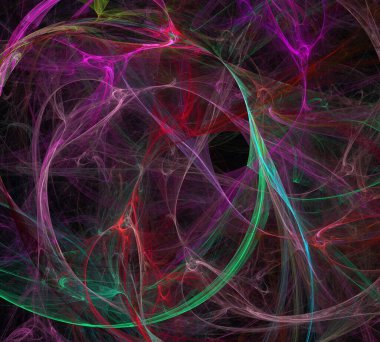 Siyah Renk Üzerine Bir Dijital Fraktal Resmi