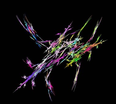 Siyah Renk Üzerine Bir Dijital Fraktal Resmi