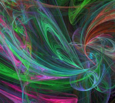 Siyah Renk Üzerine Bir Dijital Fraktal Resmi