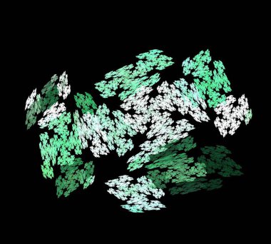 Siyah Renk Üzerine Bir Dijital Fraktal Resmi