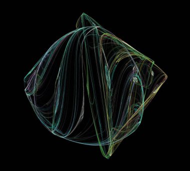 Siyah Renk Üzerine Bir Dijital Fraktal Resmi