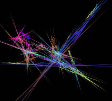 Siyah Renk Üzerine Bir Dijital Fraktal Resmi