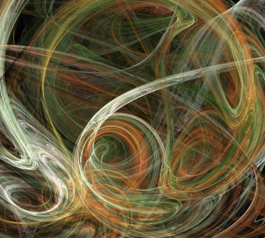 Siyah Renk Üzerine Bir Dijital Fraktal Resmi