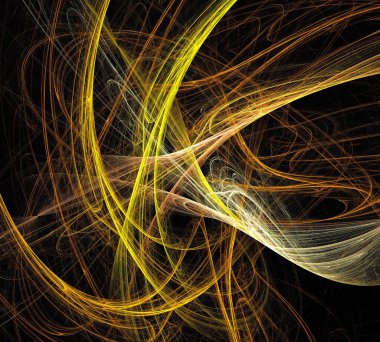 Siyah Renk Üzerine Bir Dijital Fraktal Resmi