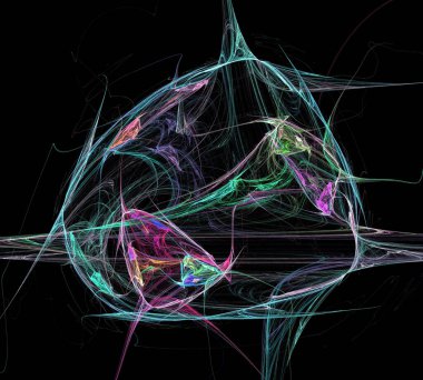 Siyah Renk Üzerine Bir Dijital Fraktal Resmi