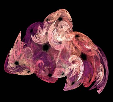 Siyah Renk Üzerine Bir Dijital Fraktal Resmi