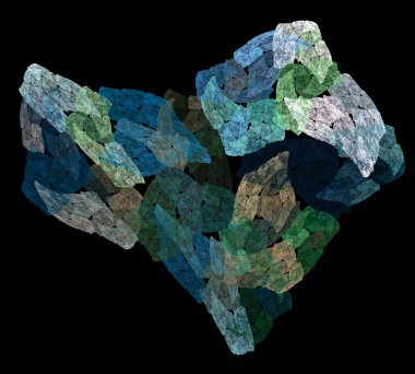 Siyah Renk Üzerine Bir Dijital Fraktal Resmi