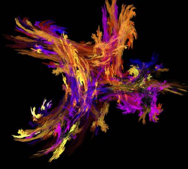 Siyah Renk Üzerine Bir Dijital Fraktal Resmi