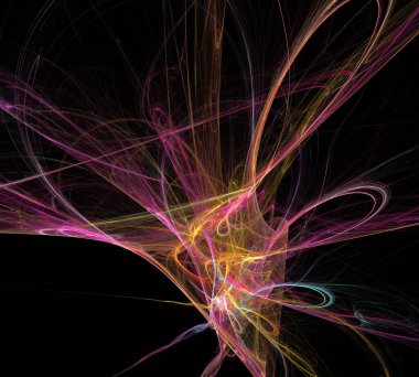 Siyah Renk Üzerine Bir Dijital Fraktal Resmi