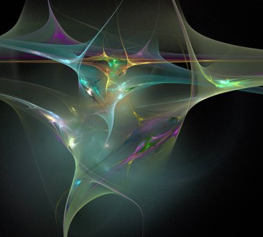 Siyah Renk Üzerine Bir Dijital Fraktal Resmi