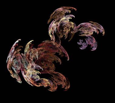 Siyah Renk Üzerine Bir Dijital Fraktal Resmi