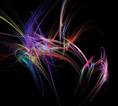 Siyah Renk Üzerine Bir Dijital Fraktal Resmi