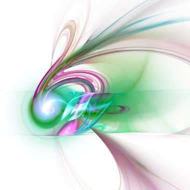 Beyaz arkaplanda dijital fraktal