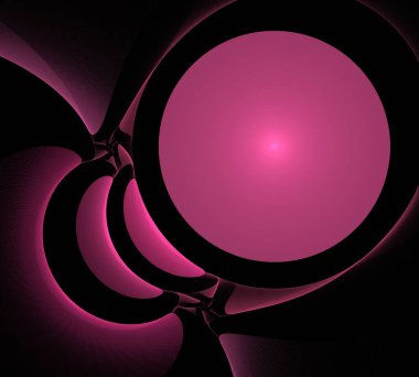 Siyah Renk Üzerine Bir Dijital Fraktal Resmi