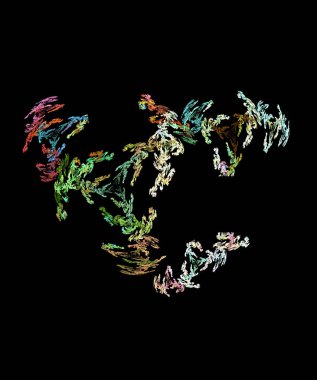 Siyah arkaplanda dijital fraktal 