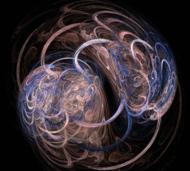 Siyah Renk Üzerine Bir Dijital Fraktal Resmi