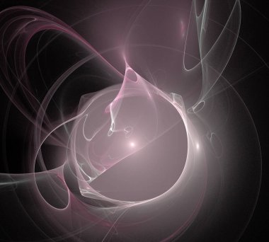 Siyah Renk Üzerine Bir Dijital Fraktal Resmi