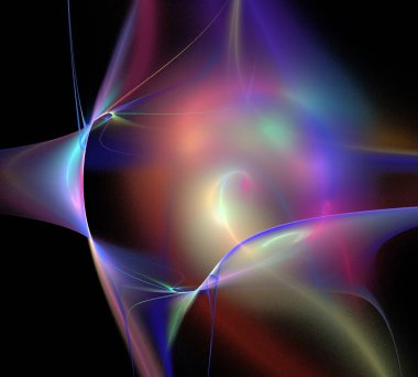 Siyah Renk Üzerine Bir Dijital Fraktal Resmi