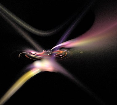 Siyah Renk Üzerine Bir Dijital Fraktal Resmi