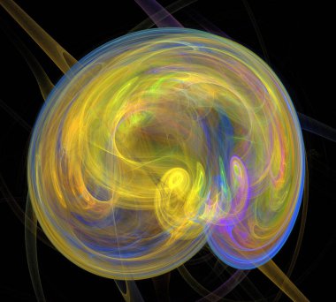 Siyah Renk Üzerine Bir Dijital Fraktal Resmi