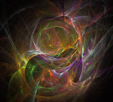 Siyah Renk Üzerine Bir Dijital Fraktal Resmi