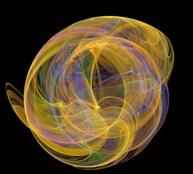 Siyah Renk Üzerine Bir Dijital Fraktal Resmi